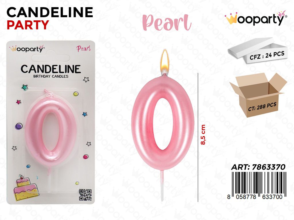 CANDELINE ROSA PEARL N.0 8.5CM /PZ DA 24**