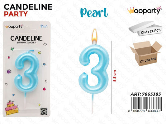 CANDELINE CEL. PEARL N.3 8.5CM /PZ DA 24**