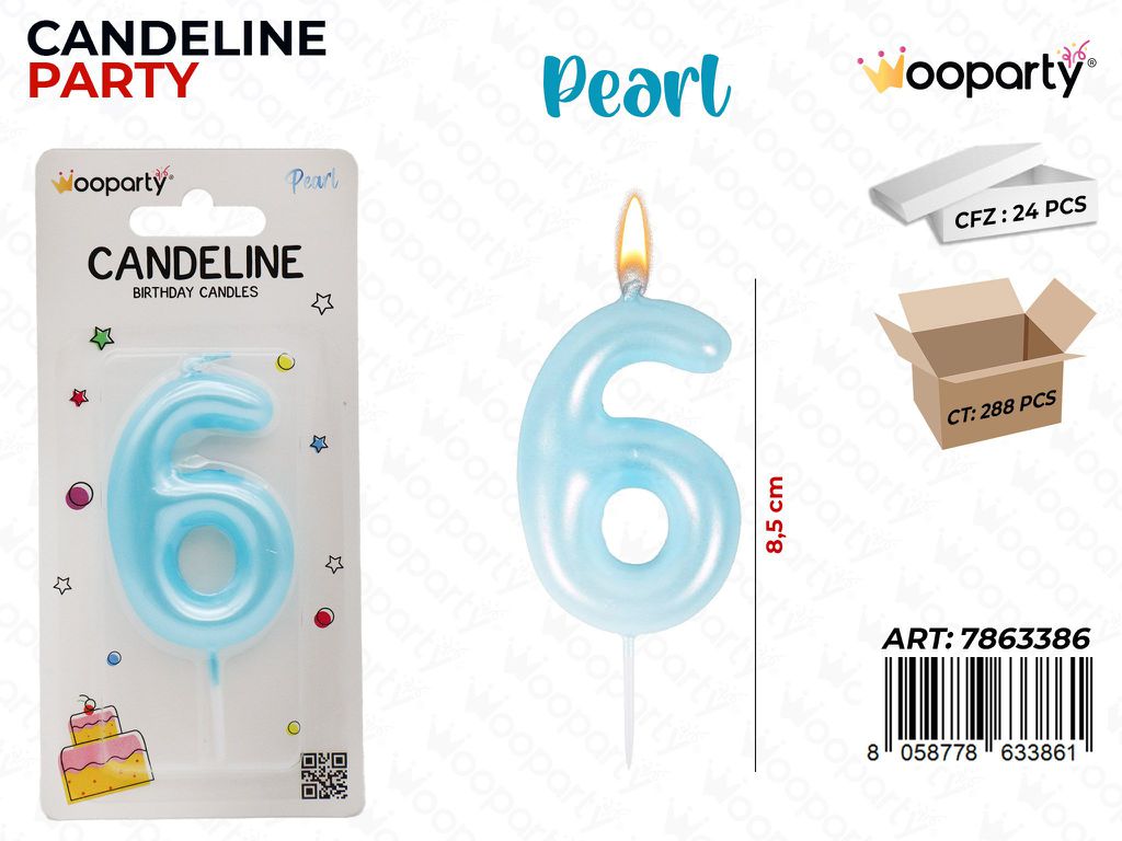 CANDELINE CEL. PEARL N.6 8.5CM /PZ DA 24**