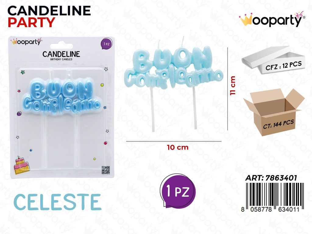 CANDELINE B. COMPL. CELESTE 10*11CM /PZ DA 12**