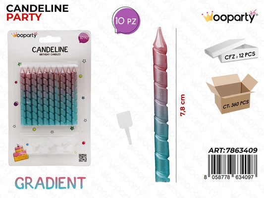 CANDELINE GRADIENT 10PCS 7.8CM /PZ DA 12**