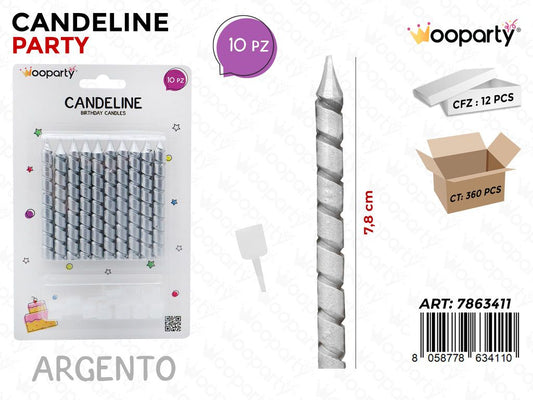 CANDELINE ARG. 10PCS 7.8CM /PZ DA 12**