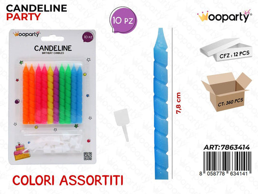 CANDELINE COL. ASS. 10PCS 7.8CM/ PZ DA 12**