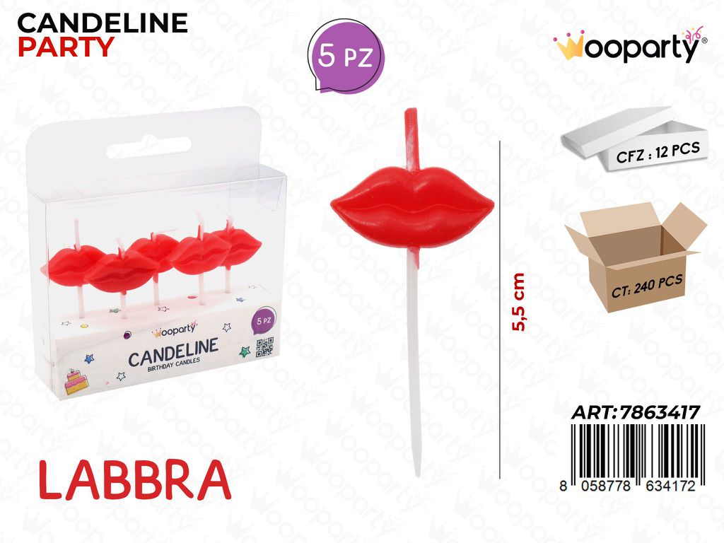 CANDELINE LABBRA 5PCS 5.5CM/ PZ DA 12**
