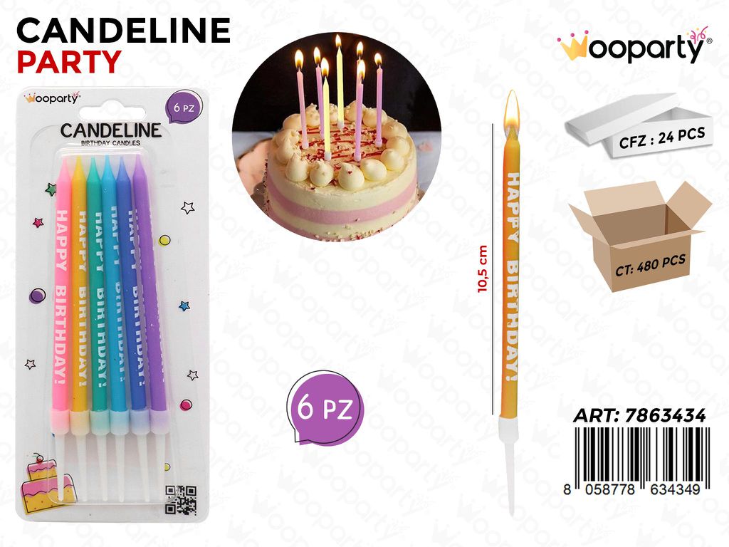 CANDELINE STELO H.B. 6PCS 10.5CM /PZ DA 24**
