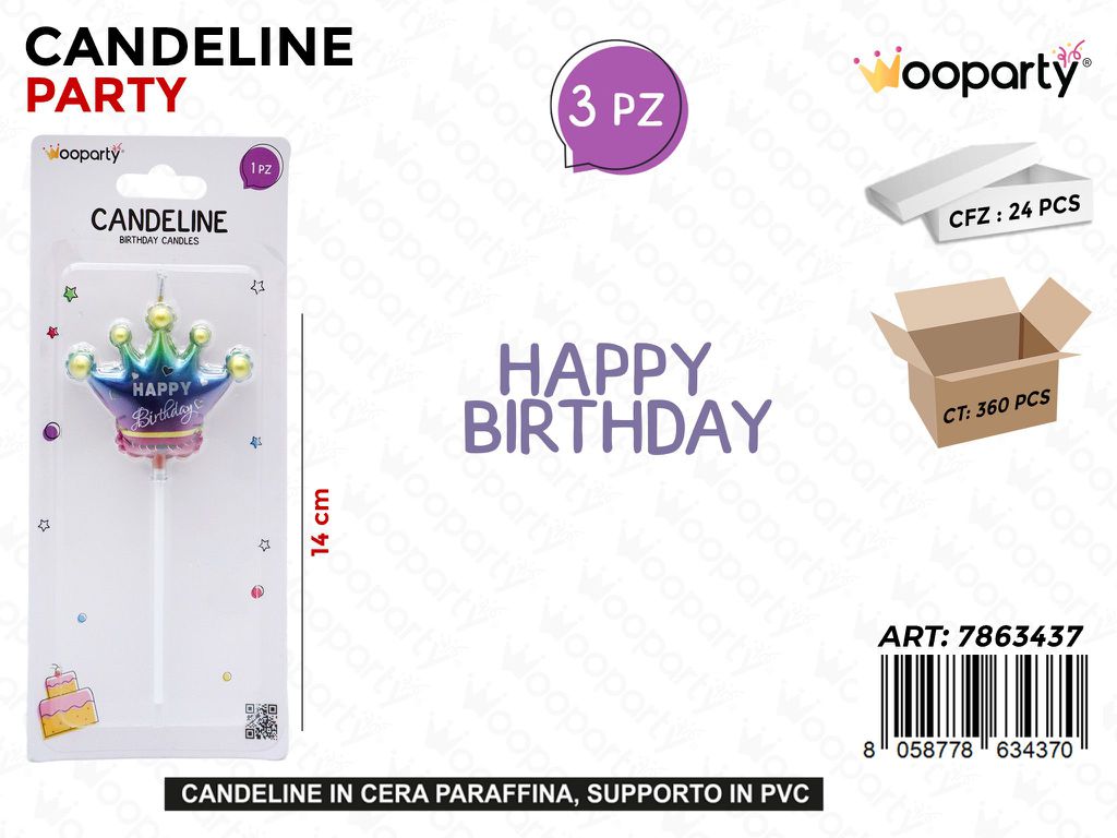 CANDELINE H. BIRTHDAY 12.5CM /PZ DA 24**