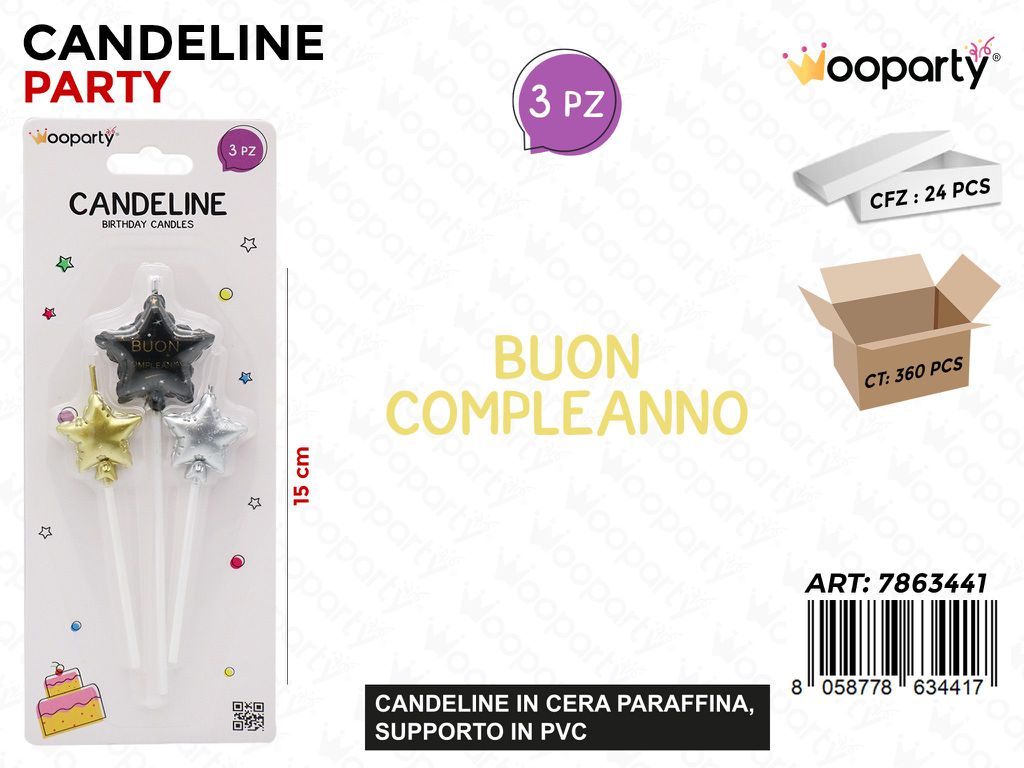 CANDELINE B. COMPL. 3PCS 15CM /PZ DA 24**
