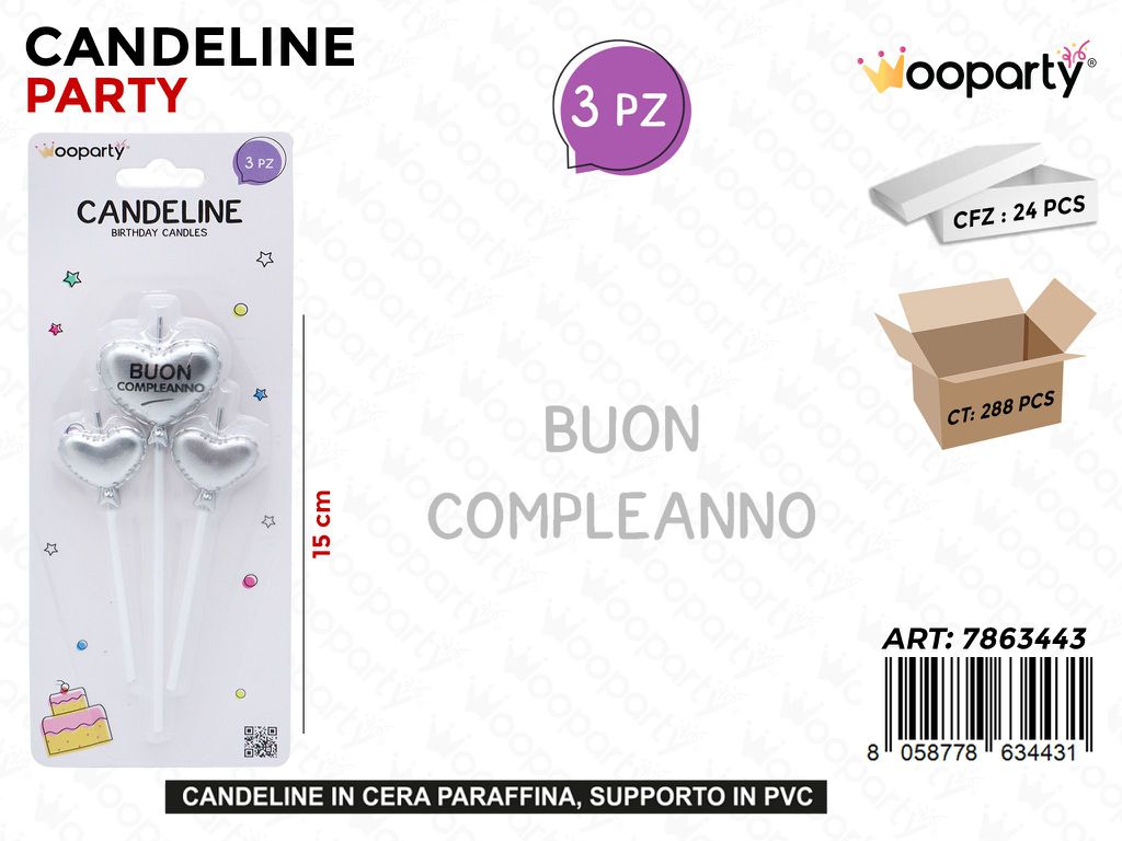 CANDELINE B. COMPL. ARG. 3PCS 15CM /PZ DA 24**