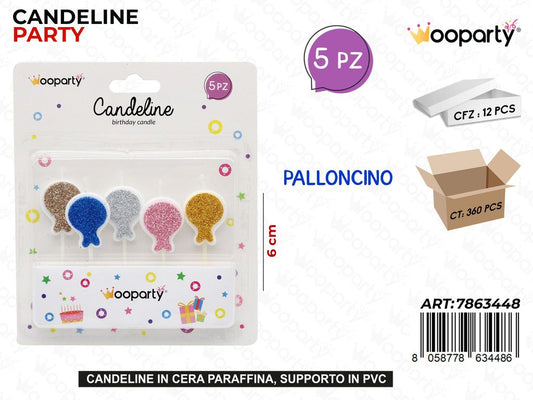 CANDELINE PALLONCINI 5PCS 6CM /PZ DA 12**