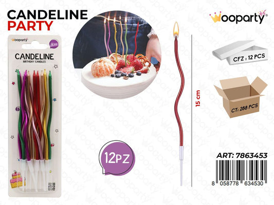 CANDELINE COL. ASS. 12PCS 15CM /PZ DA 12**
