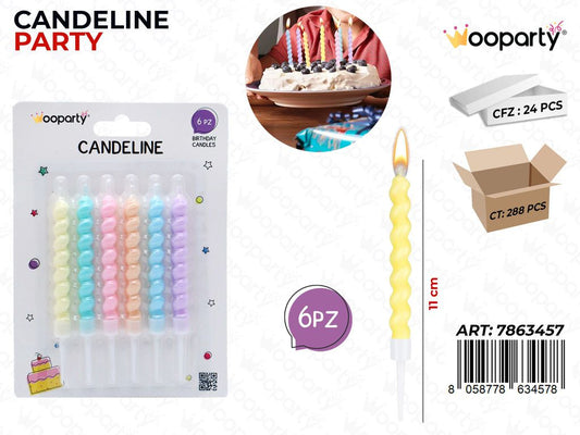 CANDELINE COL. ASS. 6PCS 11CM /PZ DA 24**