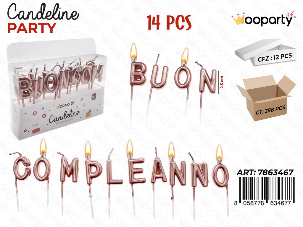 CANDELINE B. COMPL. METAL 14PCS 2.5CM /PZ DA 12**