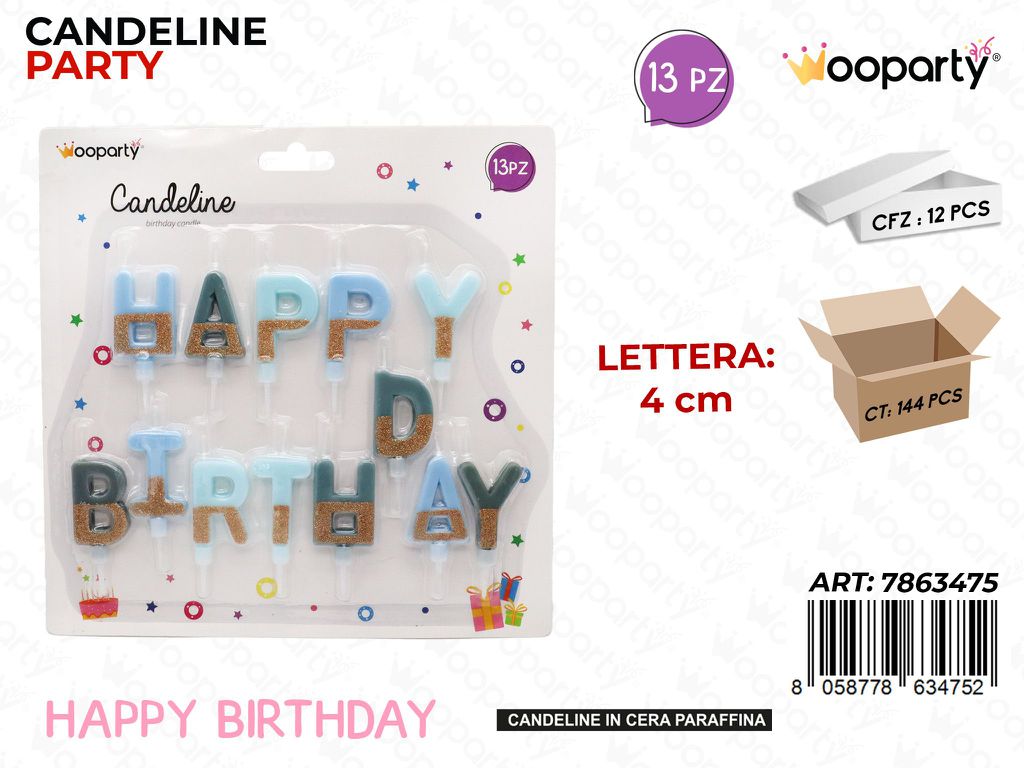 CANDELINE H.BIRTHDAY CEL. 13PCS 4CM /PZ DA 12**