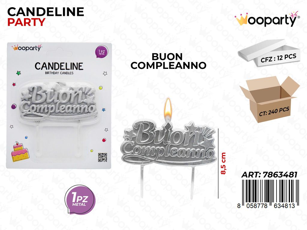 CANDELINE ARG. METAL B. COMPL. 8.5CM /PZ DA 12**