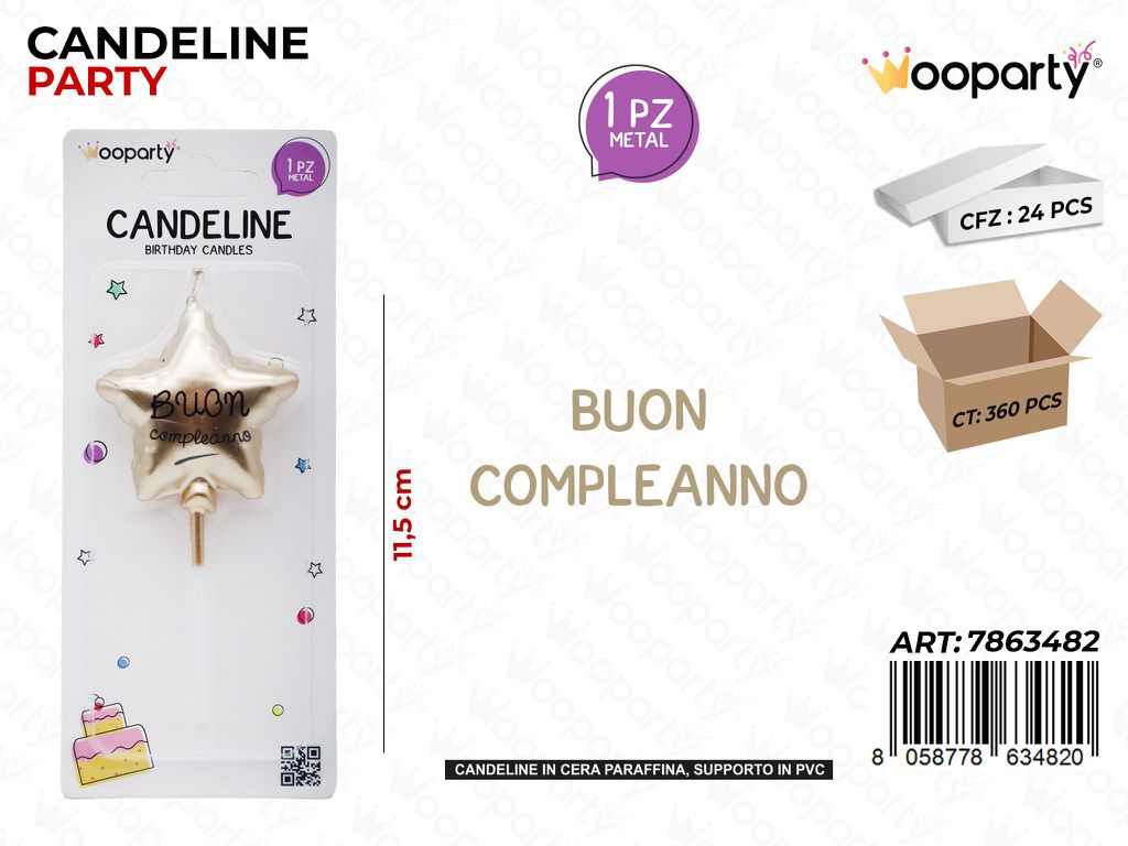 CANDELINE ORO METAL B. COMPL. 11.5CM /PZ DA 24**