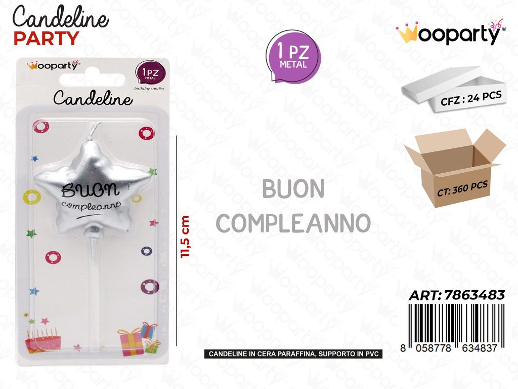 CANDELINE ARG. METAL B. COMPL. 11.5CM /PZ DA 24**