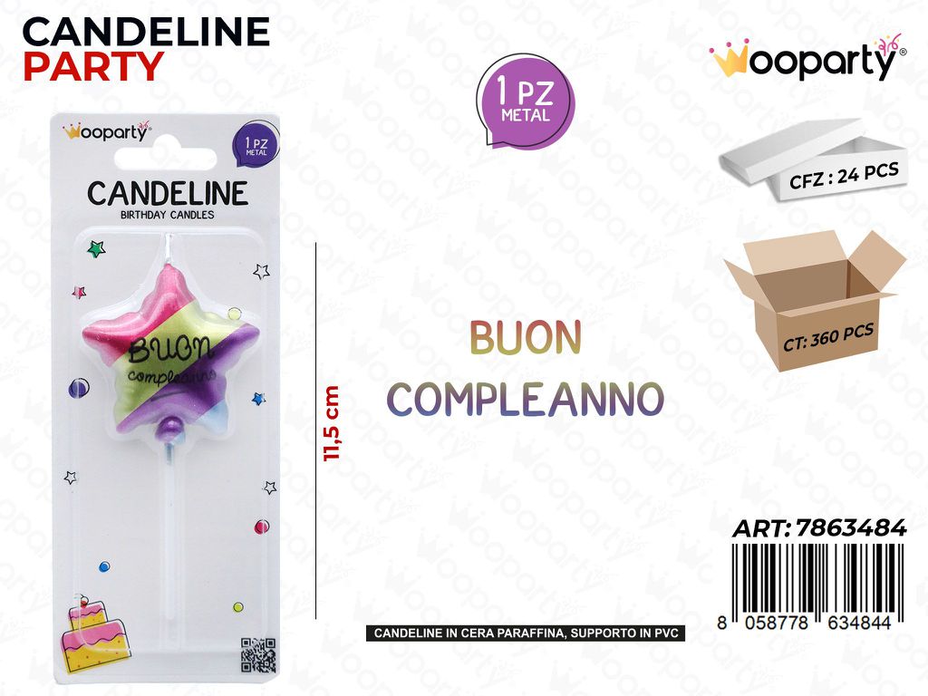 CANDELINE MULTICOL. B. COMPL. 11.5CM /PZ DA 24**