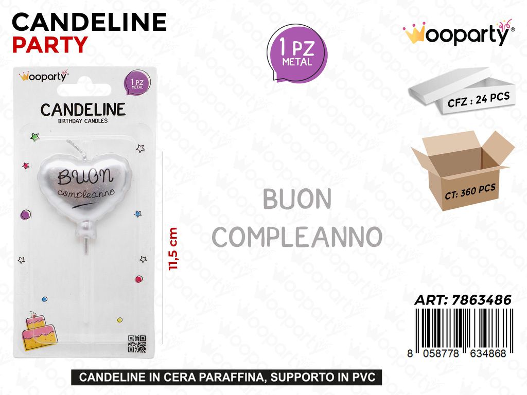 CANDELINE ARG. METAL B. COMPL. 11.5CM /PZ DA 24**