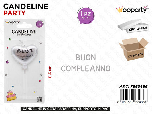 CANDELINE ARG. METAL B. COMPL. 11.5CM /PZ DA 24**