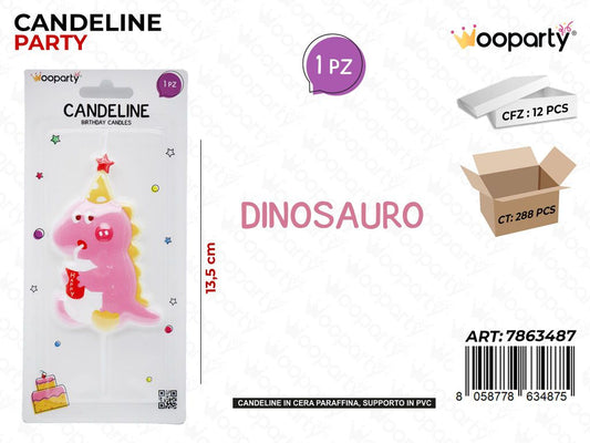 CANDELINE PARTY DINOSAURO 13.5CM /PZ DA 12**