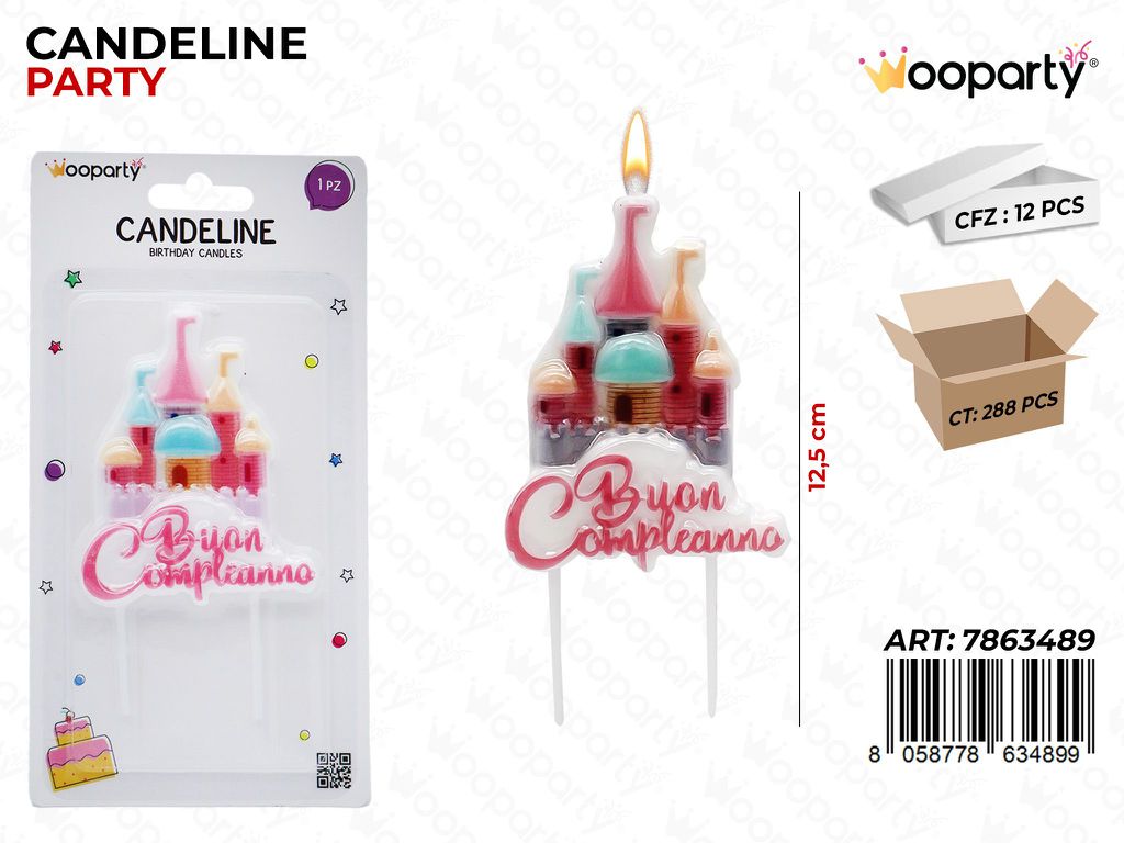 CANDELINE PARTY CASTELLO 12.5CM /PZ DA 12**