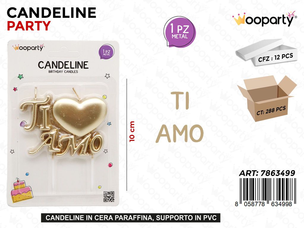 CANDELINE PARTY TIAMO ORO 10CM /PZ DA 12**