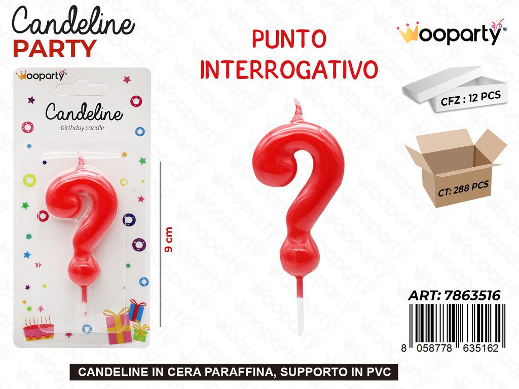 CANDELINE PUNTO INTER. ROSSO 9CM /PZ DA 12**