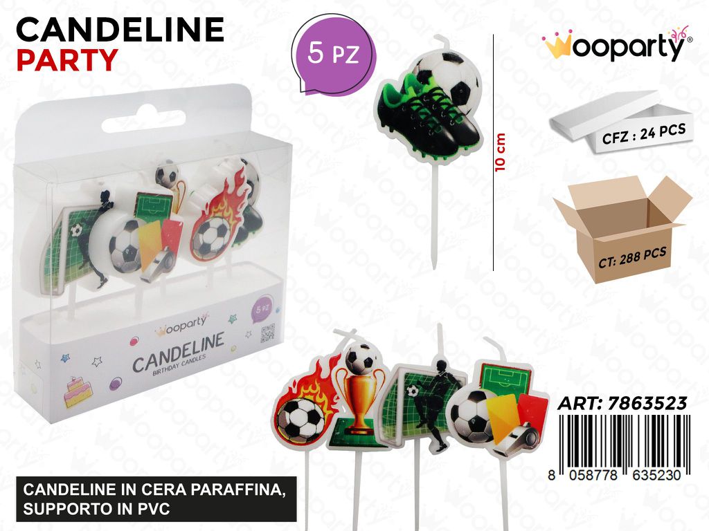 CANDELINE FOOTBALL 5PCS 10CM