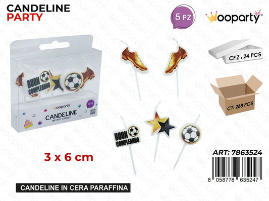 CANDELINE FOOTBALL 5PCS 3*6CM