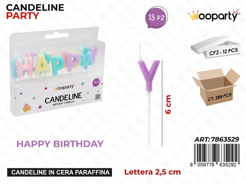 CANDELINE HAPPY B.DAY 13PCS 6CM