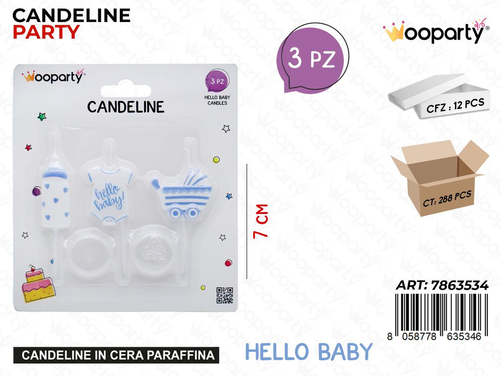 CANDELINE HELLO BABY 3 PCS 7CM