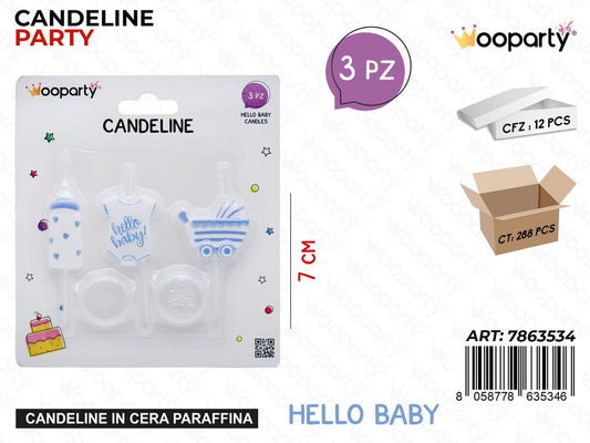 CANDELINE HELLO BABY 3 PCS 7CM