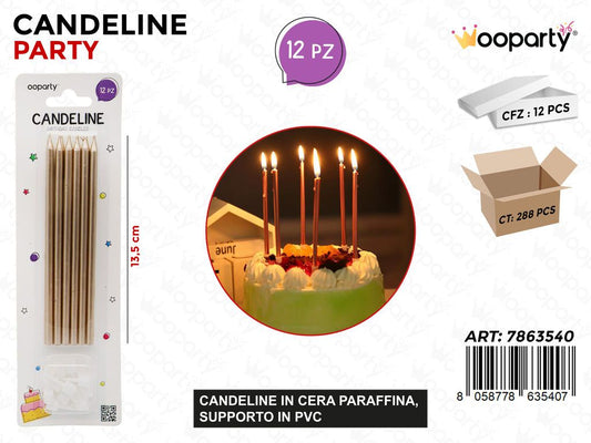 CANDELINE STELO ORO 12PCS 13.5CM