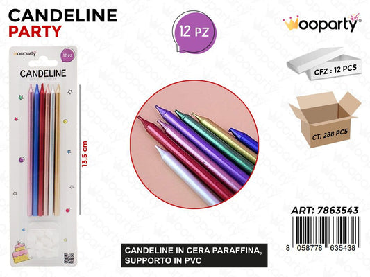 CANDELINE STELO MULTICOLOR 12PCS 13.5CM