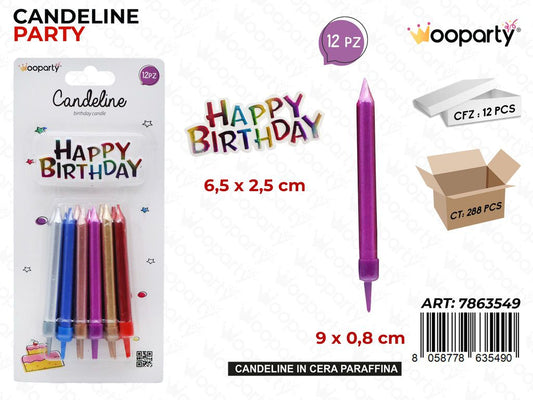 CANDELINE H. BIRTHDAY 12PCS ASS.