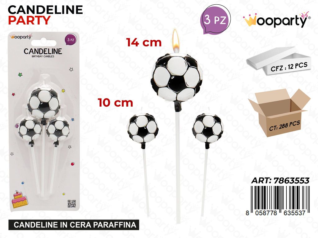 CANDELINA PARTY PALLONE 3PCS MIS. ASS