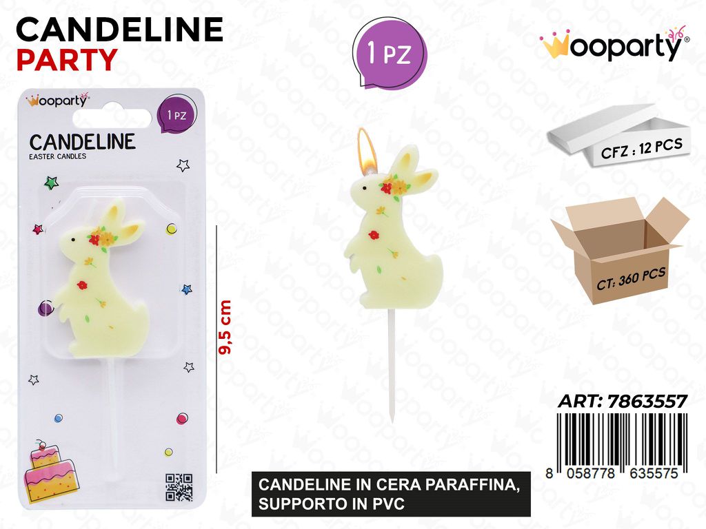 CANDELINA PARTY CONIGLIO 9.5CM