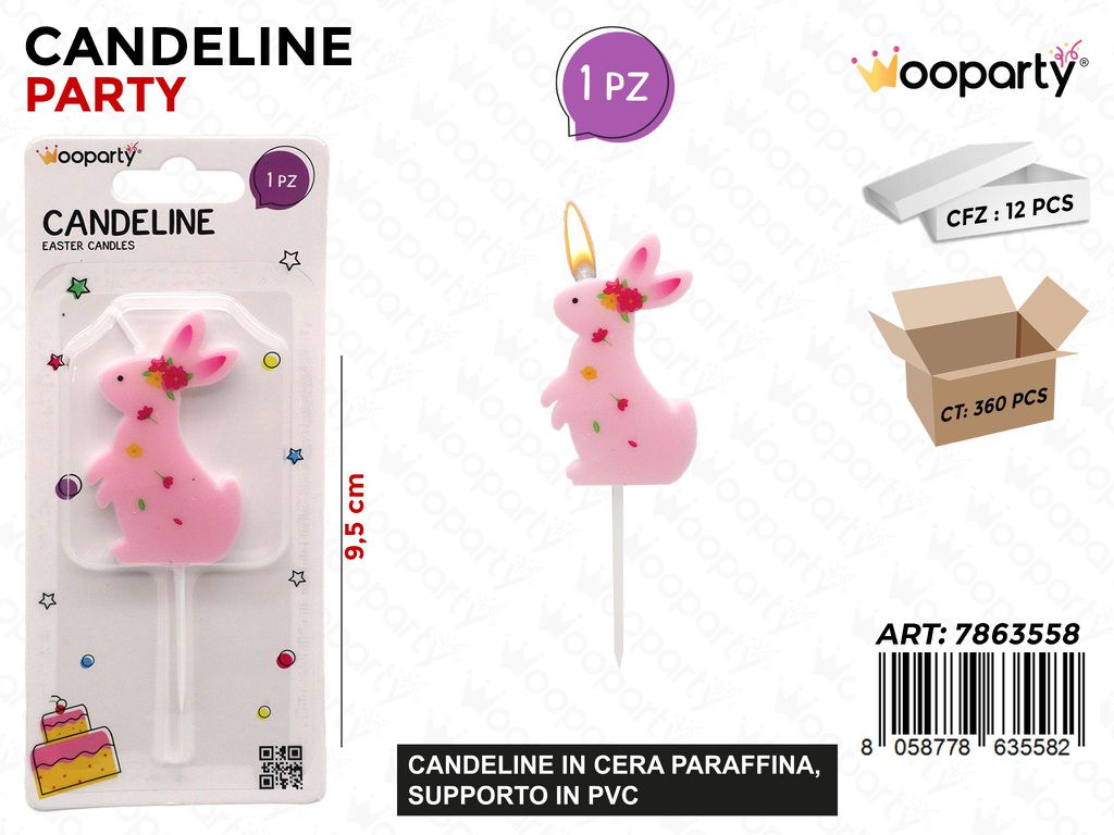 CANDELINA PARTY CONIGLIO 9.5CM