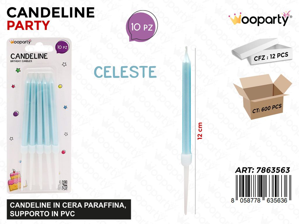 CANDELINA STELO CEL. 10PCS 12CM