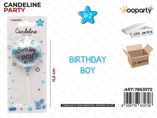 CANDELINE BIRTHDAY BOY 11.5CM /PZ DA 24**