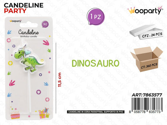 CANDELINE DINOSAURO 11.5CM /PZ DA 24**