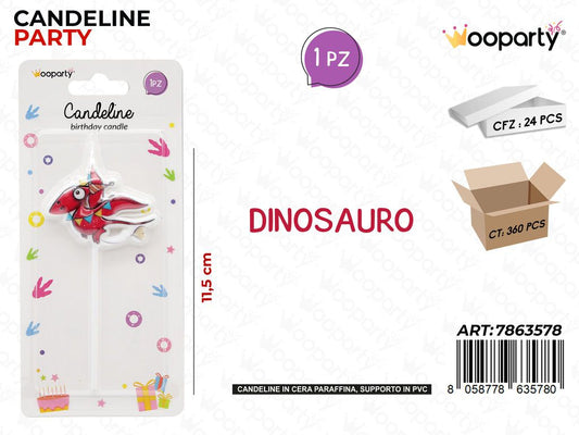 CANDELINE DINOSAURO 11.5CM /PZ DA 24**