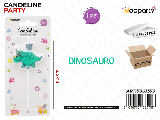 CANDELINE DINOSAURO 11.5CM /PZ DA 24**