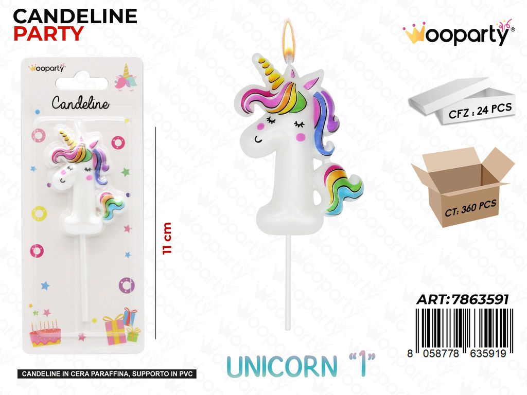 CANDELINE UNICORN N.1 11CM /PZ DA 24**