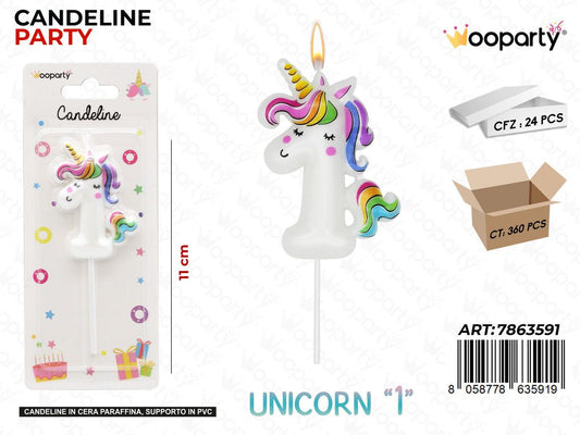 CANDELINE UNICORN N.1 11CM /PZ DA 24**
