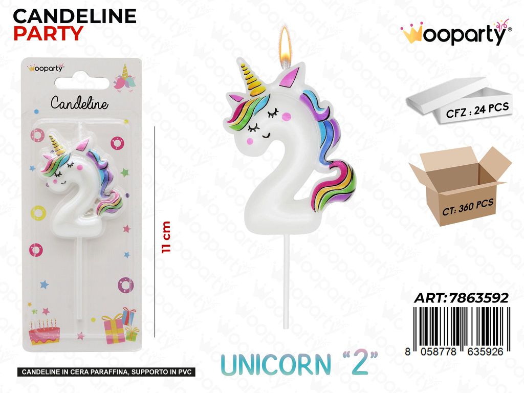 CANDELINE UNICORN N.2 11CM /PZ DA 24**