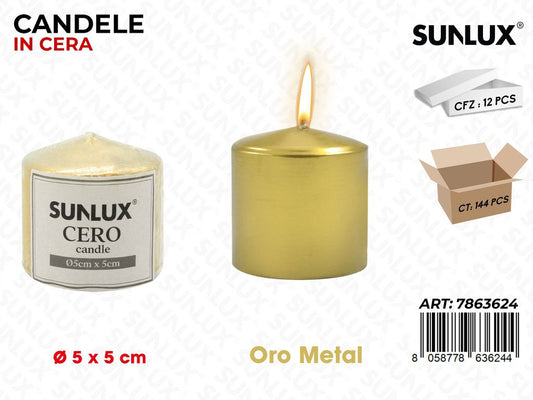 Sunlux Candela Moccolo Oro Metal D.5*5CM