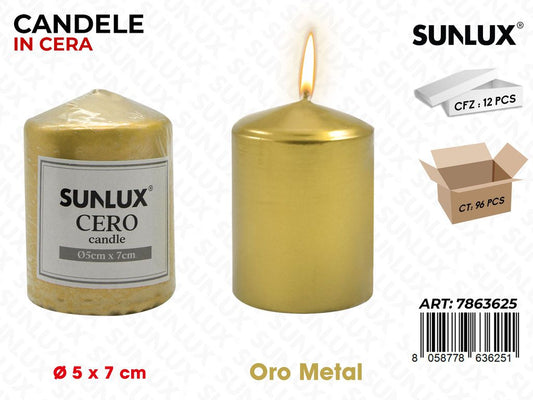 Sunlux Candela Moccolo Oro Metal D.5*7CM