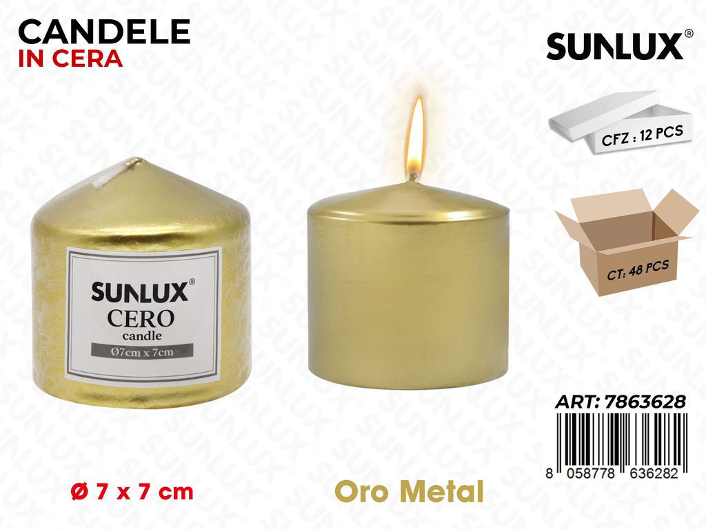 Sunlux Candela Moccolo Oro Metal D.7*7CM