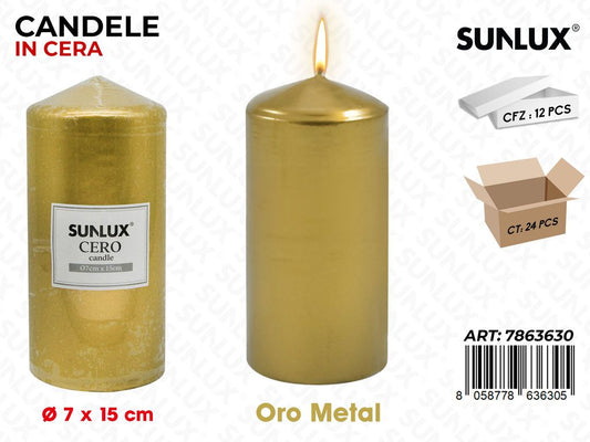 Sunlux Candela Moccolo Oro Metal D.7*15CM